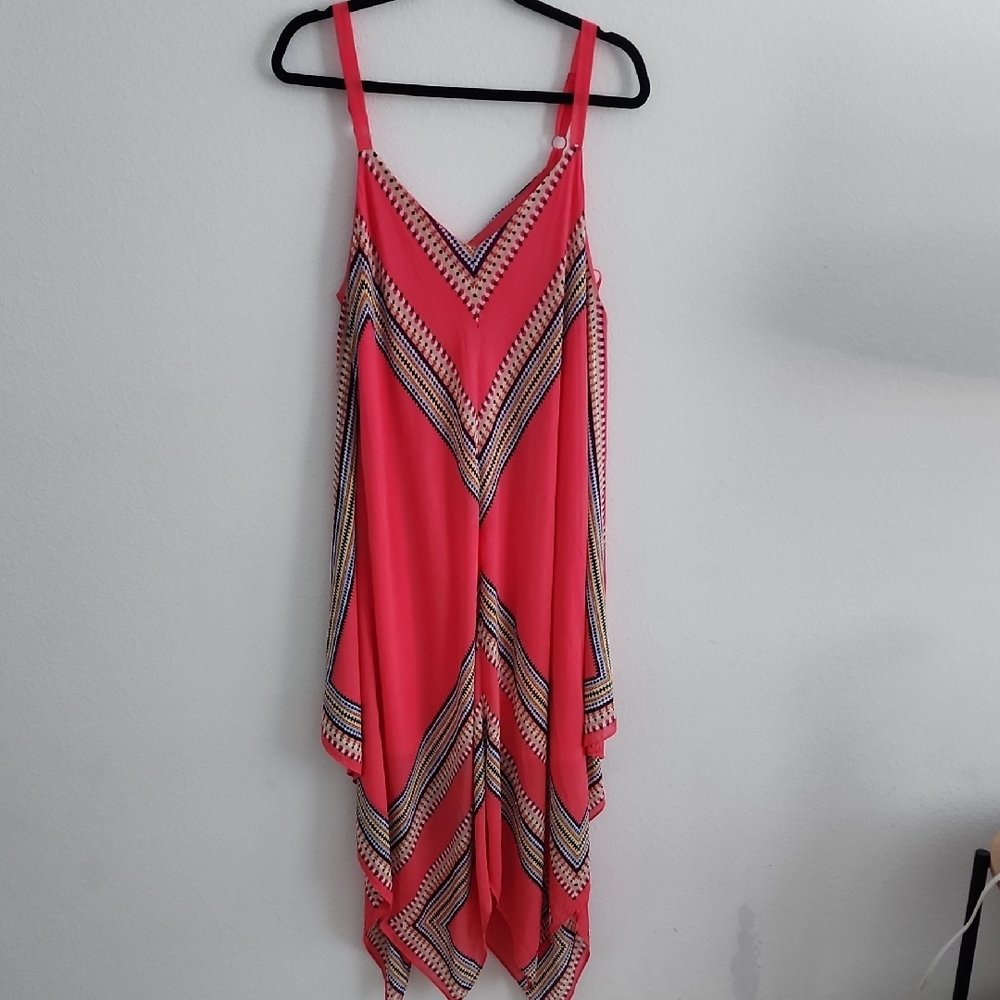 Chic Pink Geometric Women's Dress